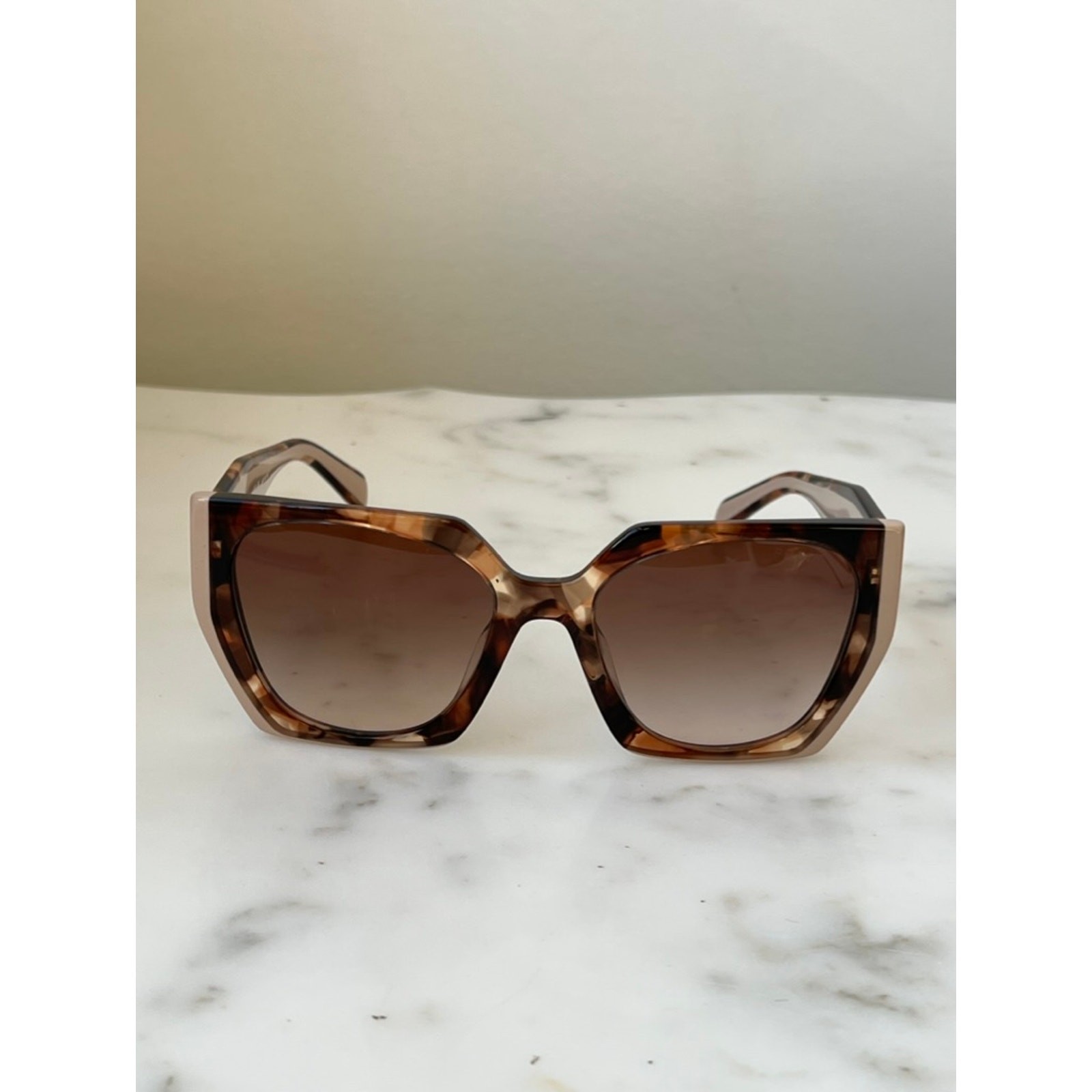 NEW Prada PR15WS Cat Eye Sunglasses in Tortoise Powder