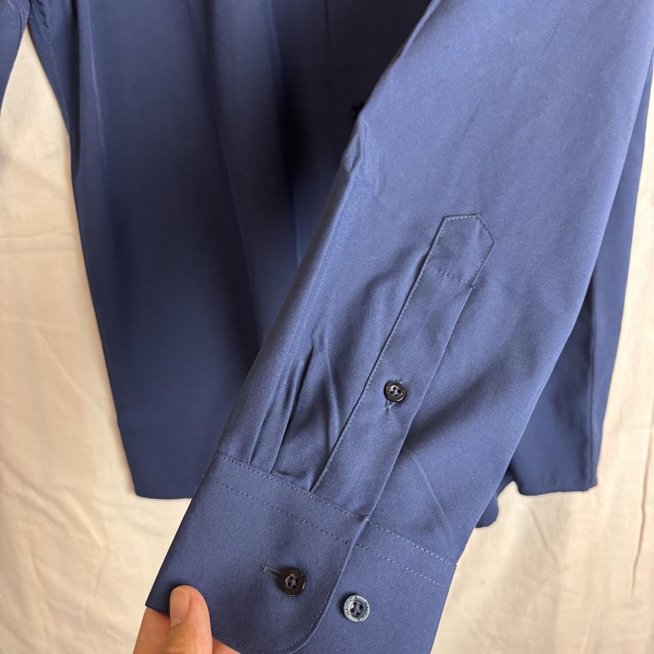 Nautica Navy Slim Fit Button Up Shirt