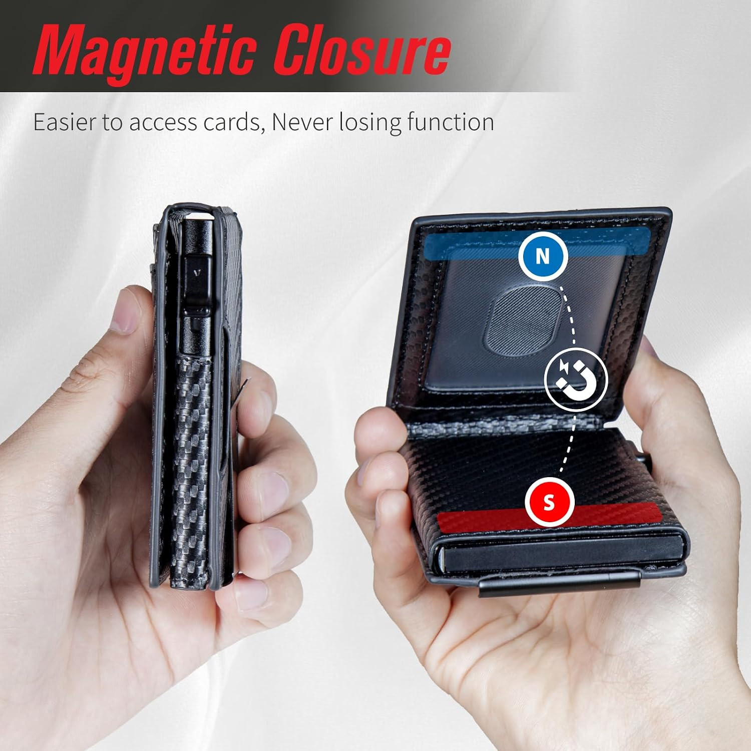 Wallet for Men, RFID Blocking Pop up Wallet, Bifold Slim Minimalist Credit Card