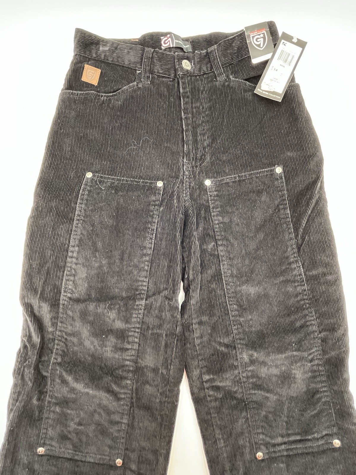 Gear Seven Collection Y2K Skateboard Youth Unisex Black Corduroy Size 14
