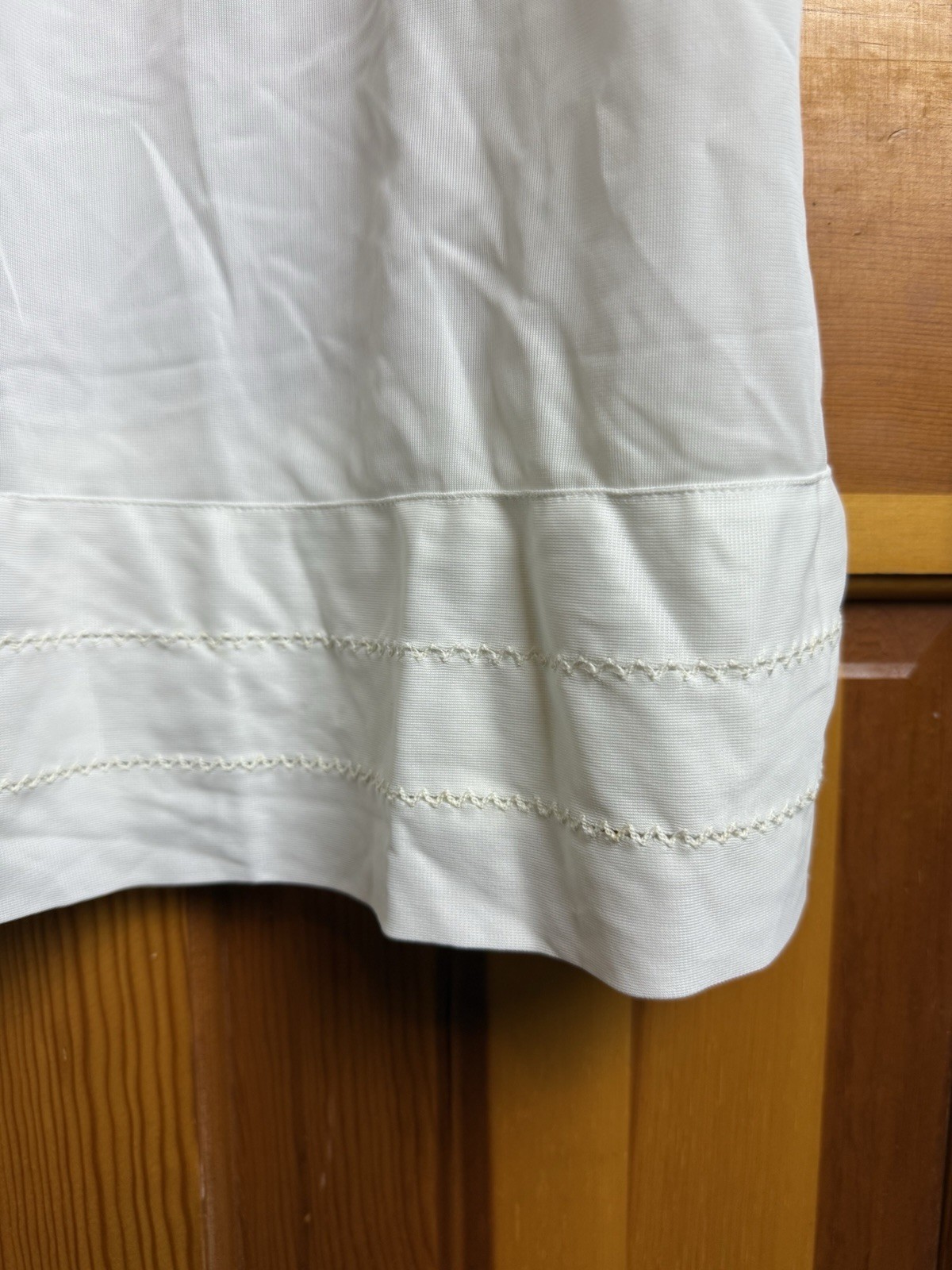 Vtg White Nylon Full Slip Snip Off Hem Style 1011 Size 40