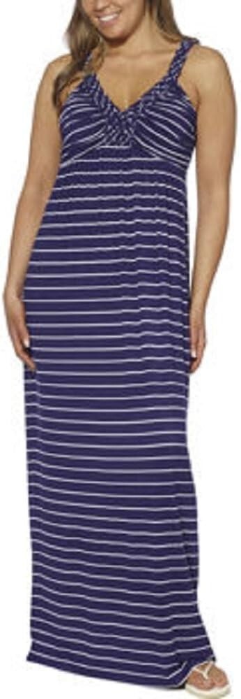 Design History Women’s Maxi Dress Navy Inkspot White Sleeveless V‑Neck Small NWT