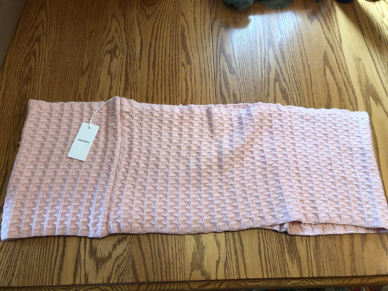 Nordstom Infinity Scarf wrap Pink Chintz One Size knit Rayon Polyester Nylon