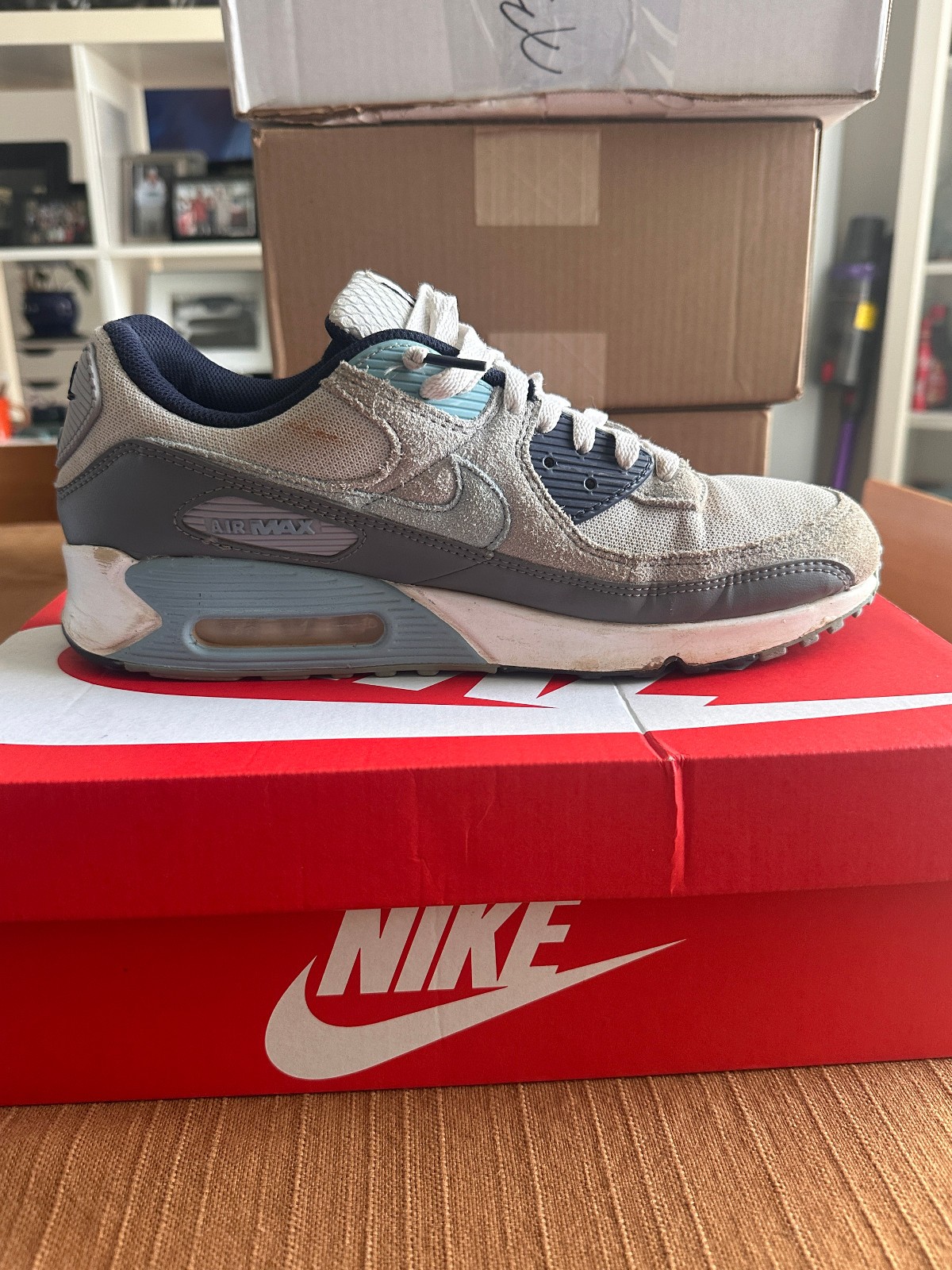 Nike Air Max 90 Pure Platinum Worn Blue Men’s Size 11
