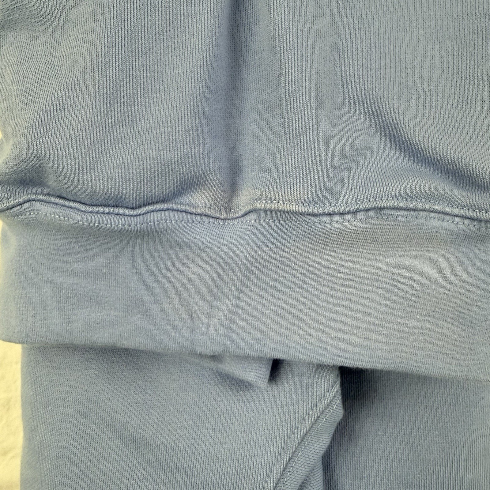 The Mayfair Group BE NICE! Graphic Sweatshirt L/XL Blue Oversized Collar