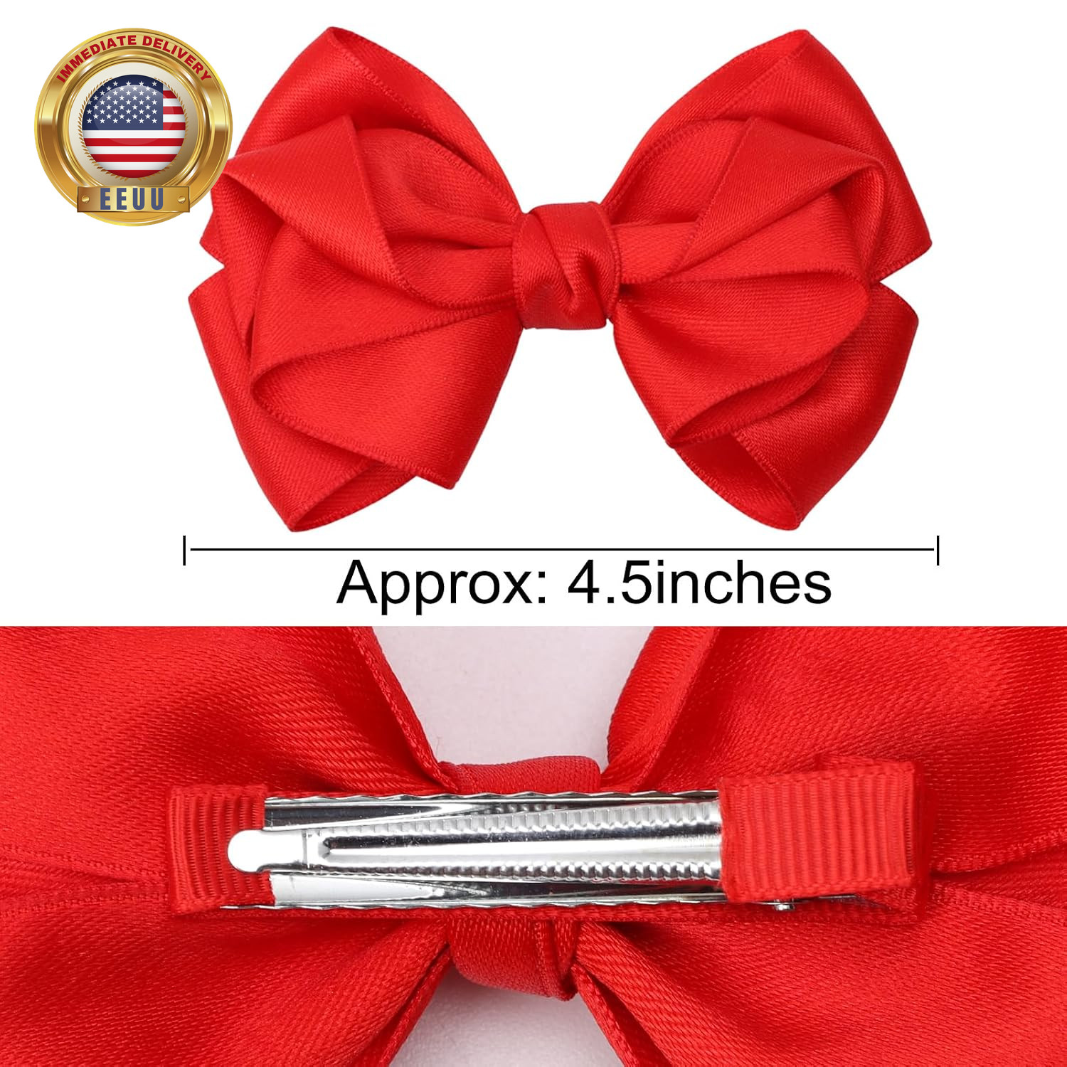 4.5 Inches Unique Hair Bows for Women Girls Thick Ribbon Boutique Alligator Clip