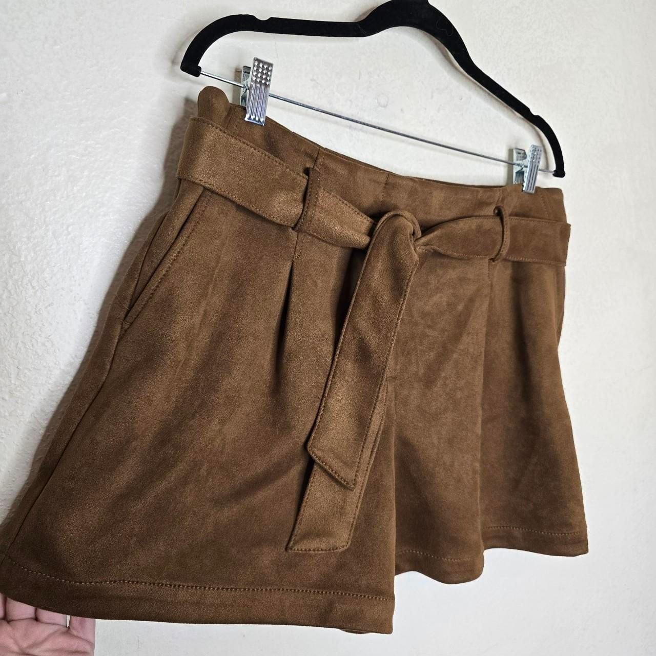 LOFT Belted Faux Suede Shorts