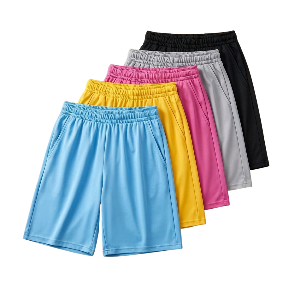 Men’s 5 Pack Cat Eye Polyester Shorts Casual Athletic Pocket Shorts