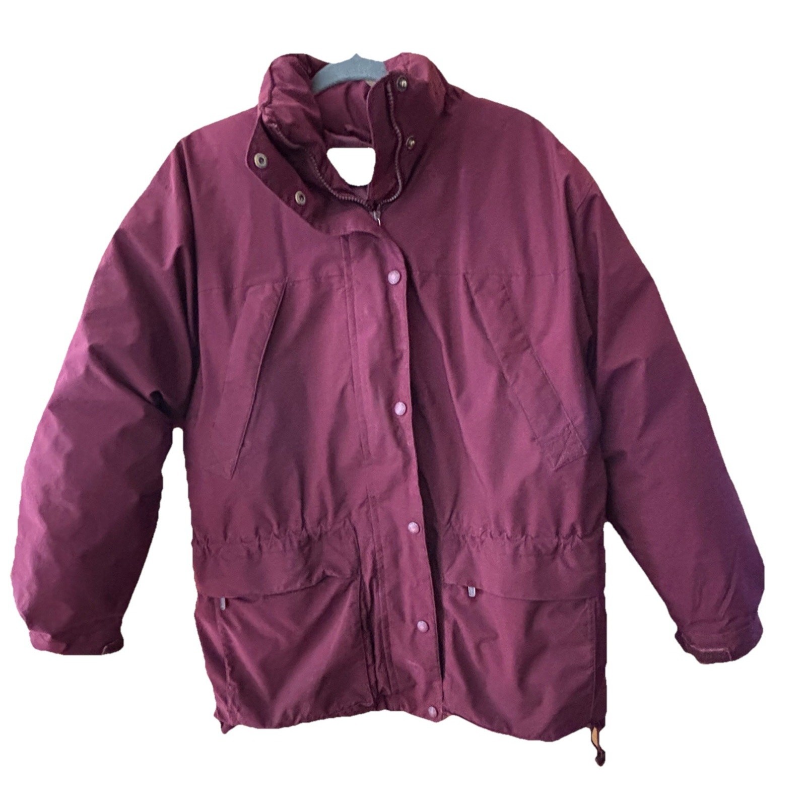 Eddie Bauer Women’s Ridge Line Down Gor-Tex Parka Sz Lg Burgandy Snow Skiing