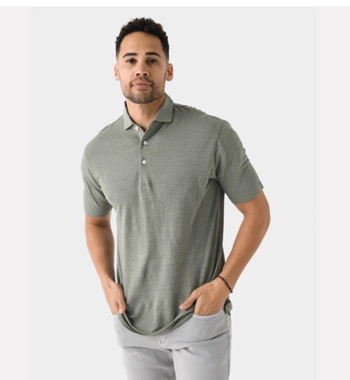 $180 Peter Millar Men’s Crown Crafted Greystone Linen S/S Polo- Khaki- XLarge