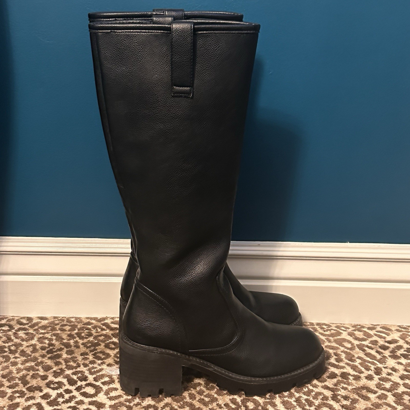 DV Dolce Vita Mya Boot Women’s US 6 Black Block Heel Knee High Riding RHS6836