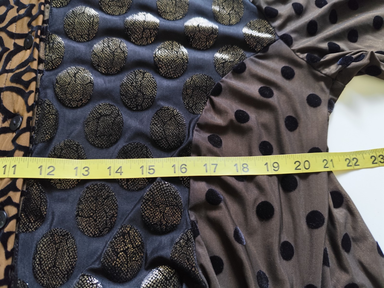 Alembika Draped Cocoon Dress Mix Fabric/Pattern Long Sleeve Bubble Hem Womens XL