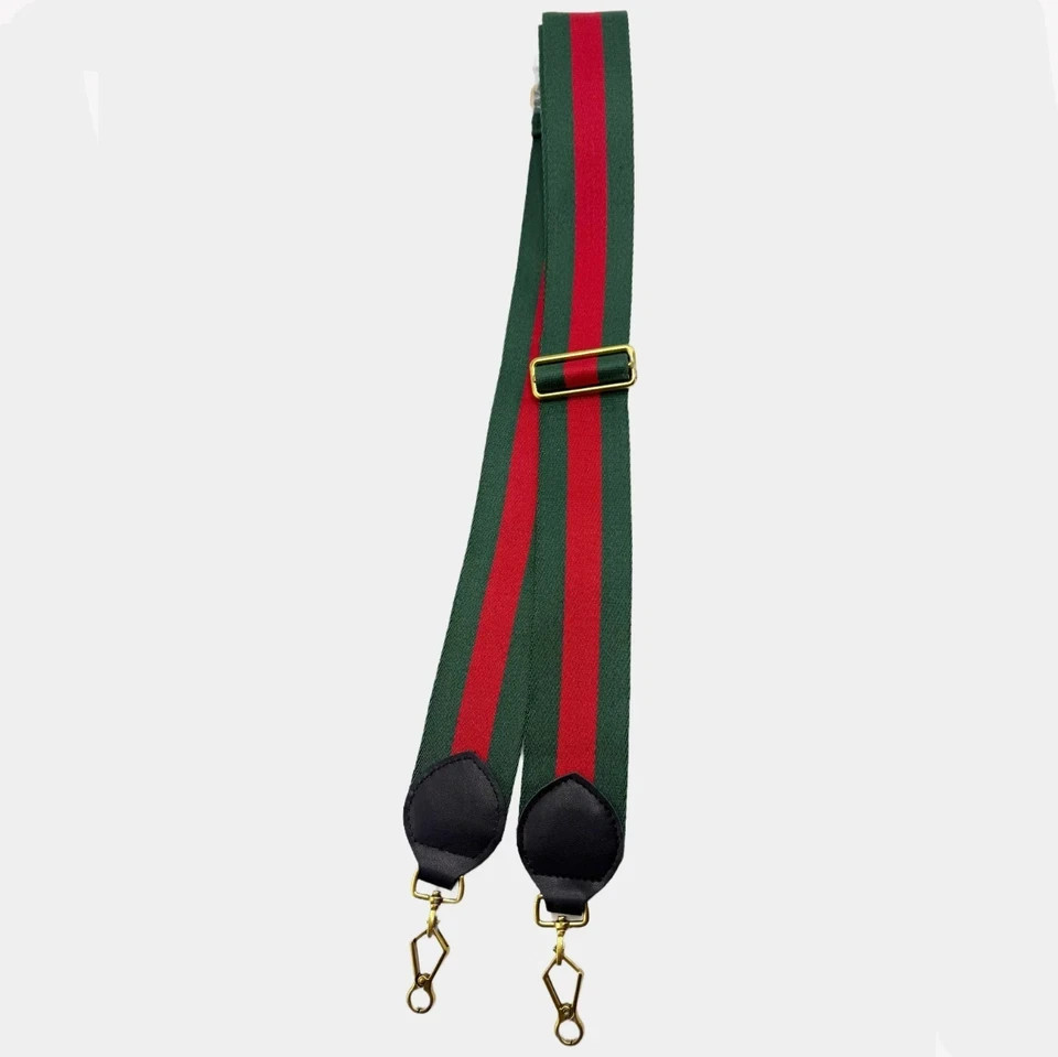 New Crossbody Shoulder Strap Gucci Replacement No Logo Green-Brown Web Leather
