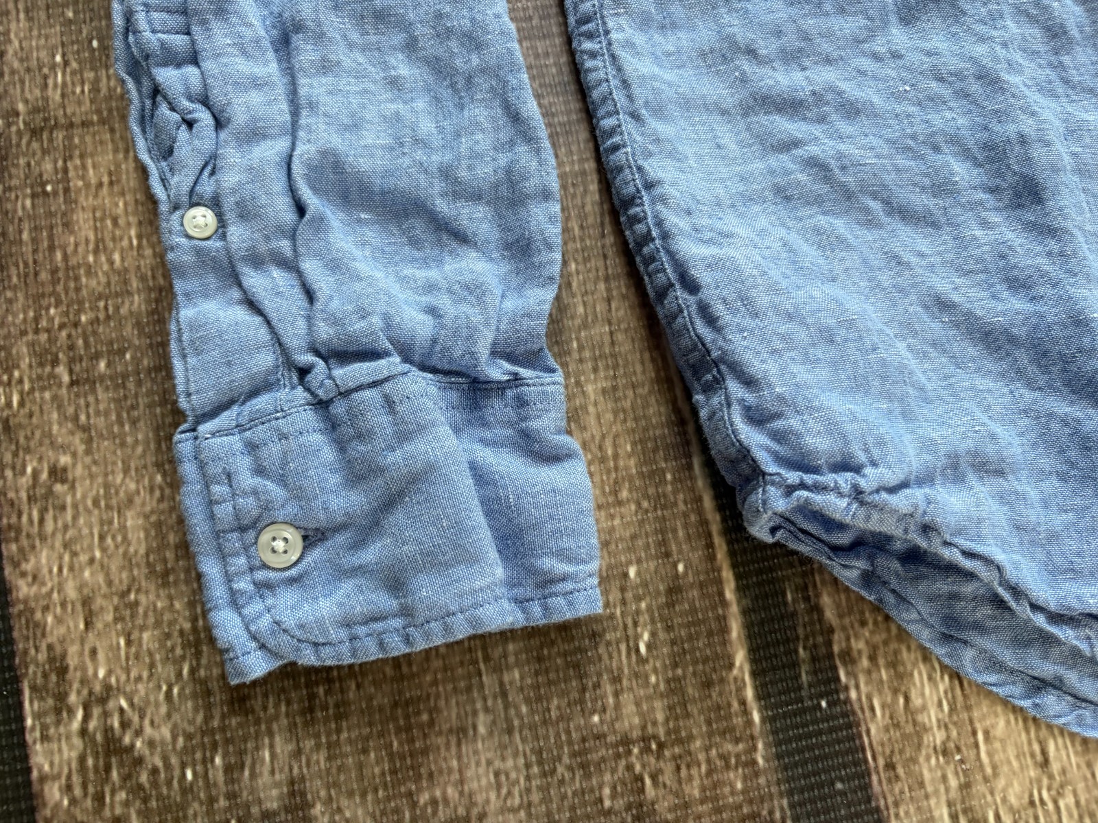 J.CREW BAIRD MCNUTT IRISH LINEN CLASSIC FIT BIG TALL SPORT SHIRT BLUE MENS XLT