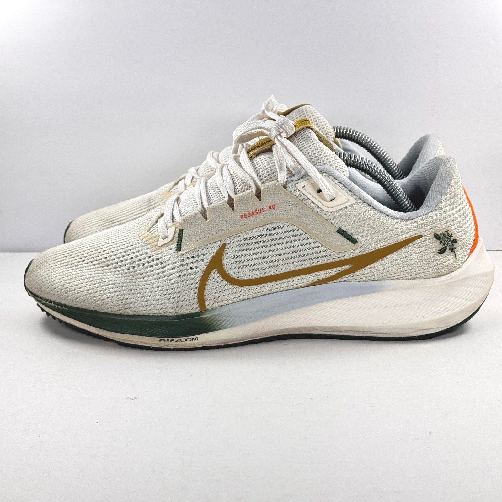 Nike Air Zoom Pegasus 40 Mens 10.5 Sail Noble Green Wildflowers FV3631-081