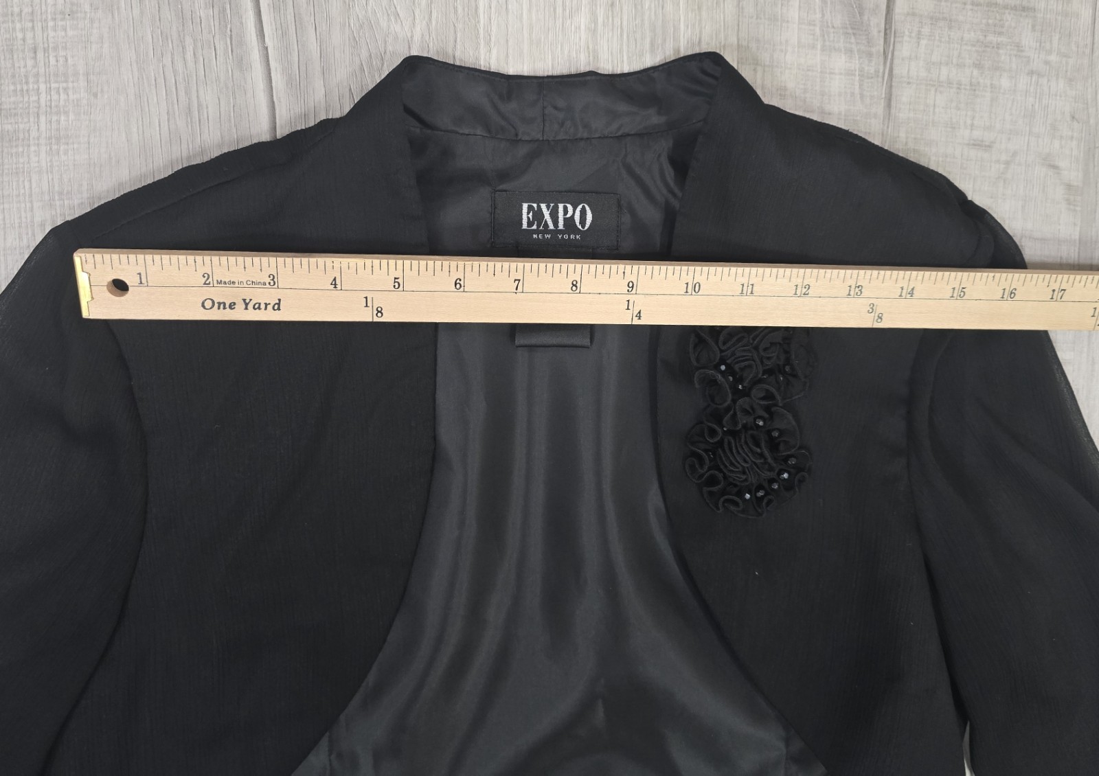 Expo New York 2 Pc Black Cropped & Ruched Top Set Women’s Size 12