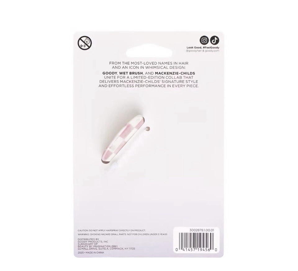 MacKenzie Childs x Goody Target 🎀 Pink Check Large Hair Claw Clip NEW In Stock