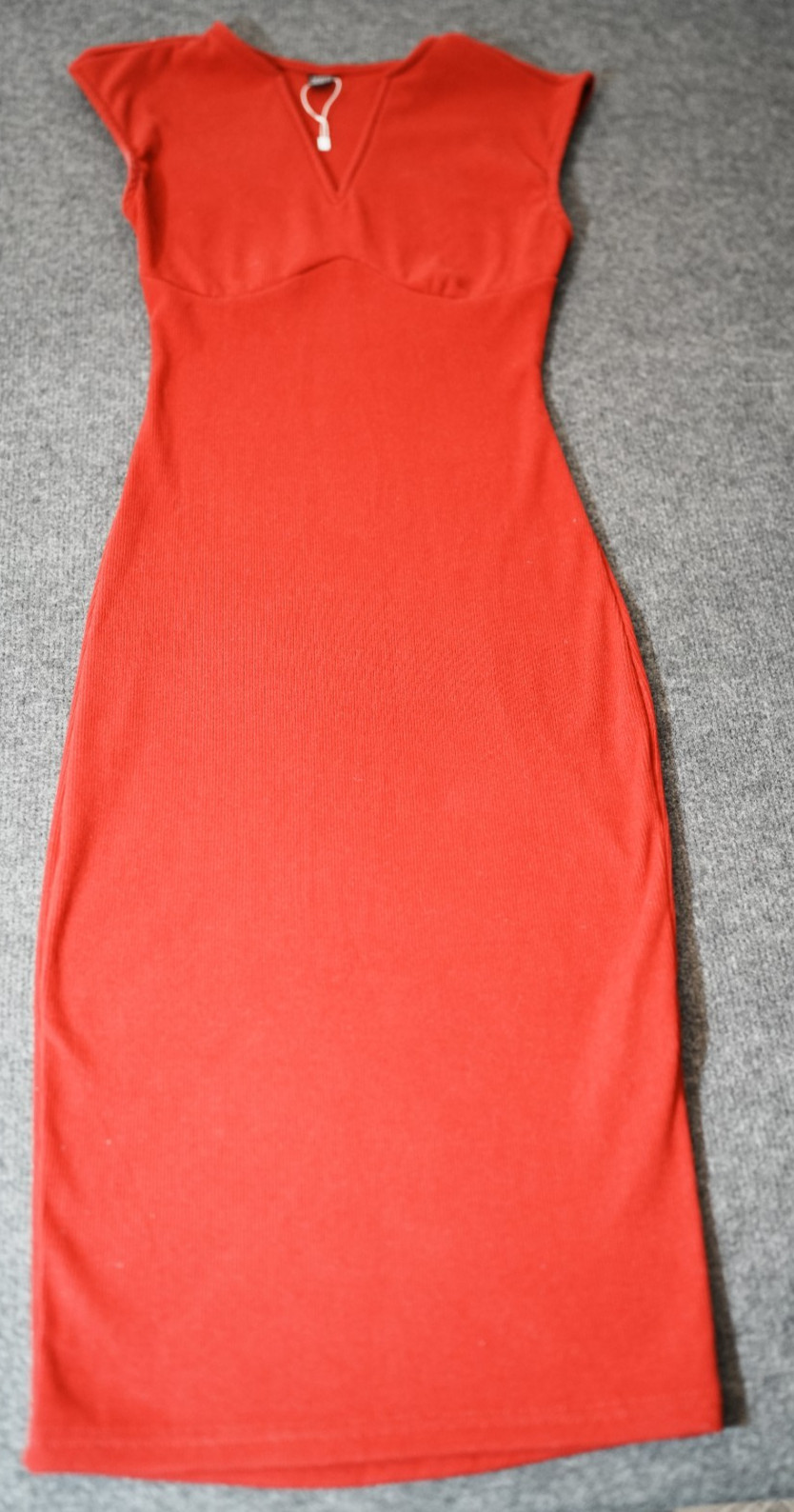 SHEIN Red Sleeveless ribbed bodycon midi Dress – Size S (EU 36, US 4)