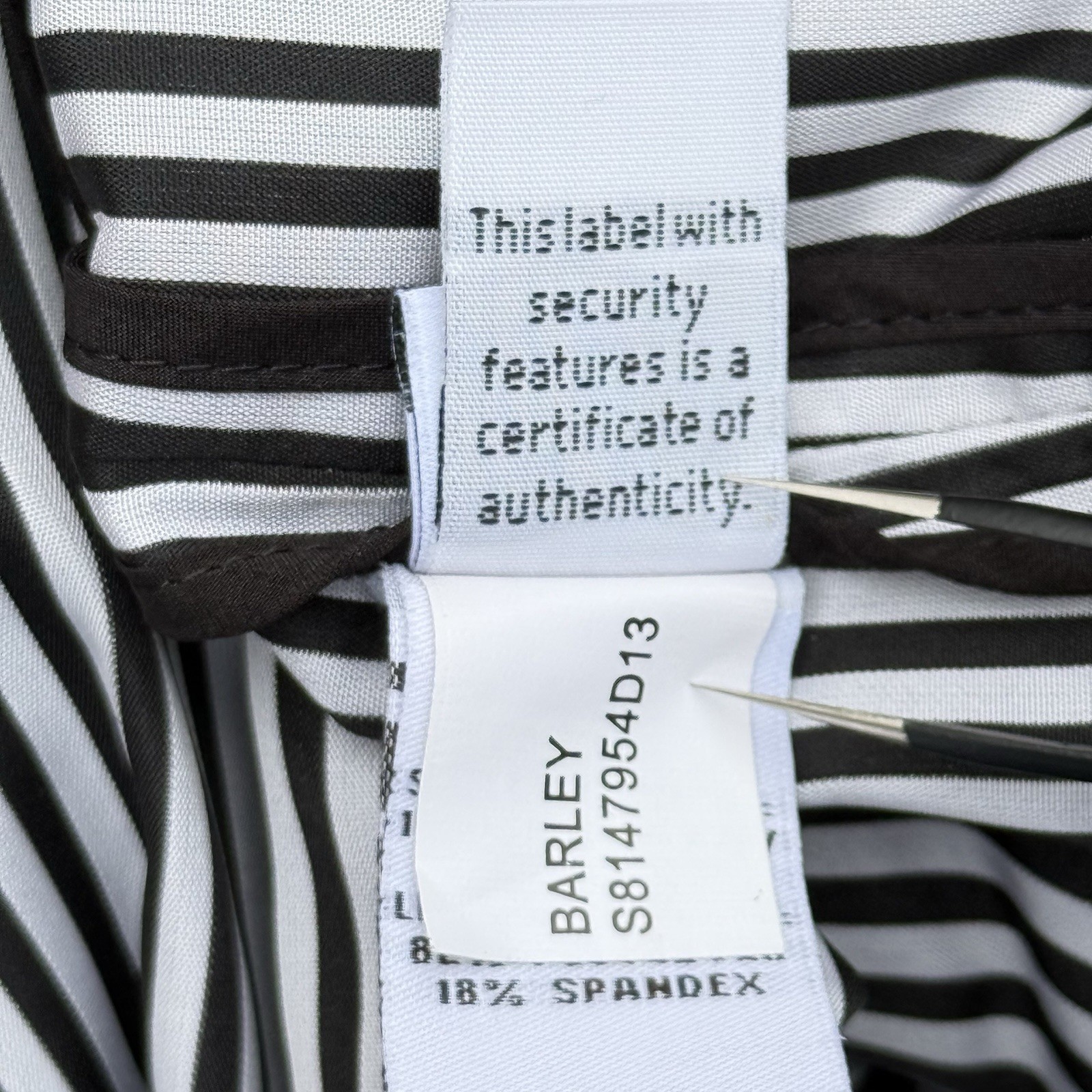 Diane Von Furstenberg DVF Barley Trench Coat w/Belt Sz 8 Black White Striped