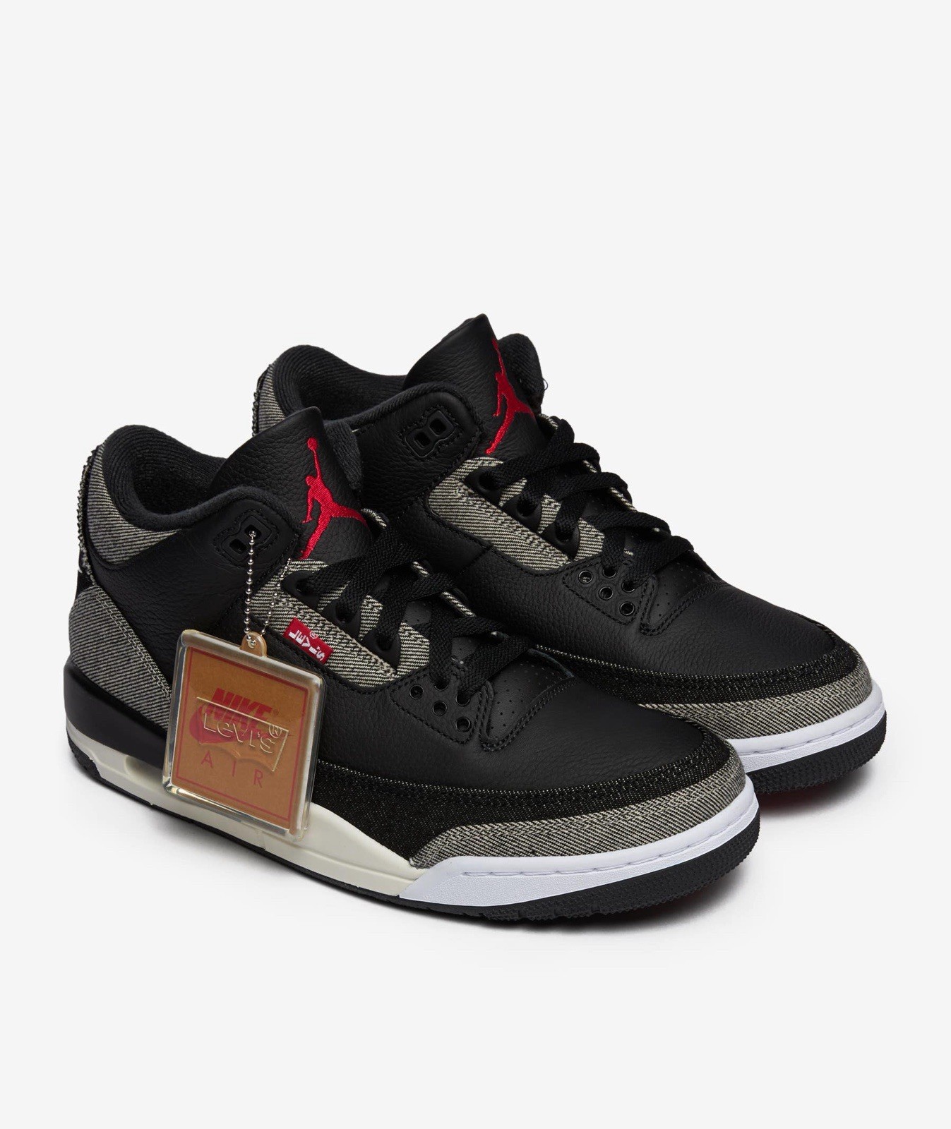 Jordan Air Jordan 3 Levi’sMen’s Size 8 Leather Colorblock Black/Gray/Red New Box