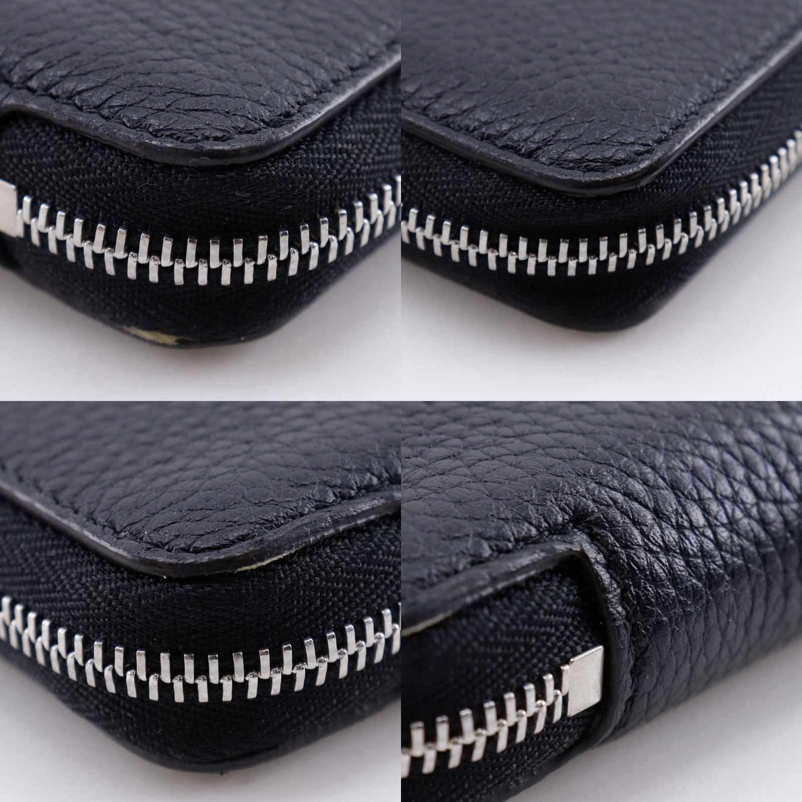 CELINE Medium Zip Around Bi-Fold Wallet 104393AFE.38NO black/yellow Calfsk…
