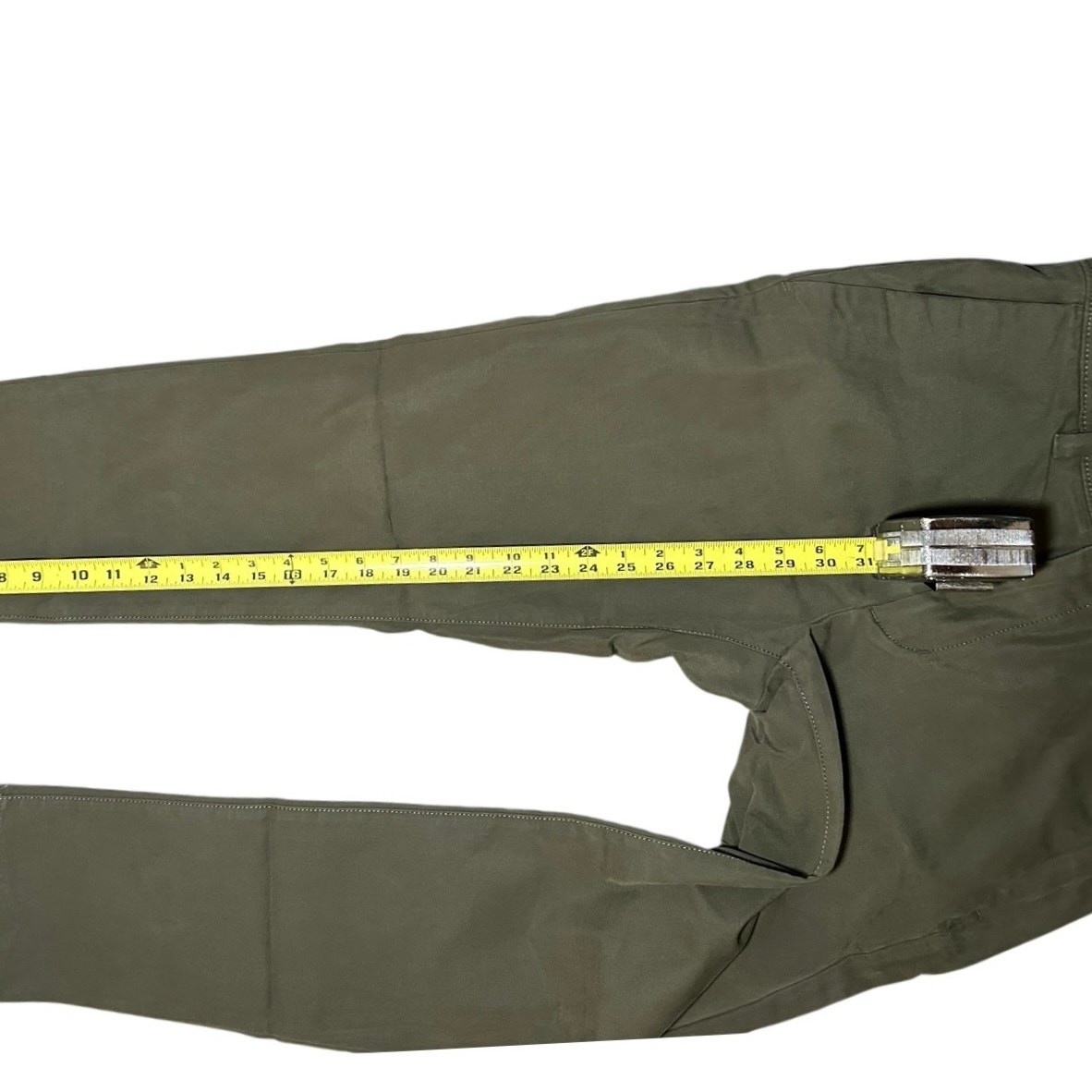 Apt 9 Tech Pants 30×30 Olive Green Slim Fit Straight Leg Performance Chino Men’s