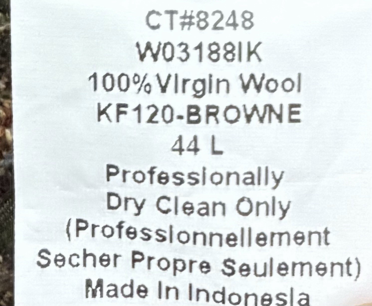 KROON Men’s 44L Brown Plaid 100% Virgin Wool Sport Coat Elbow Patch Blazer