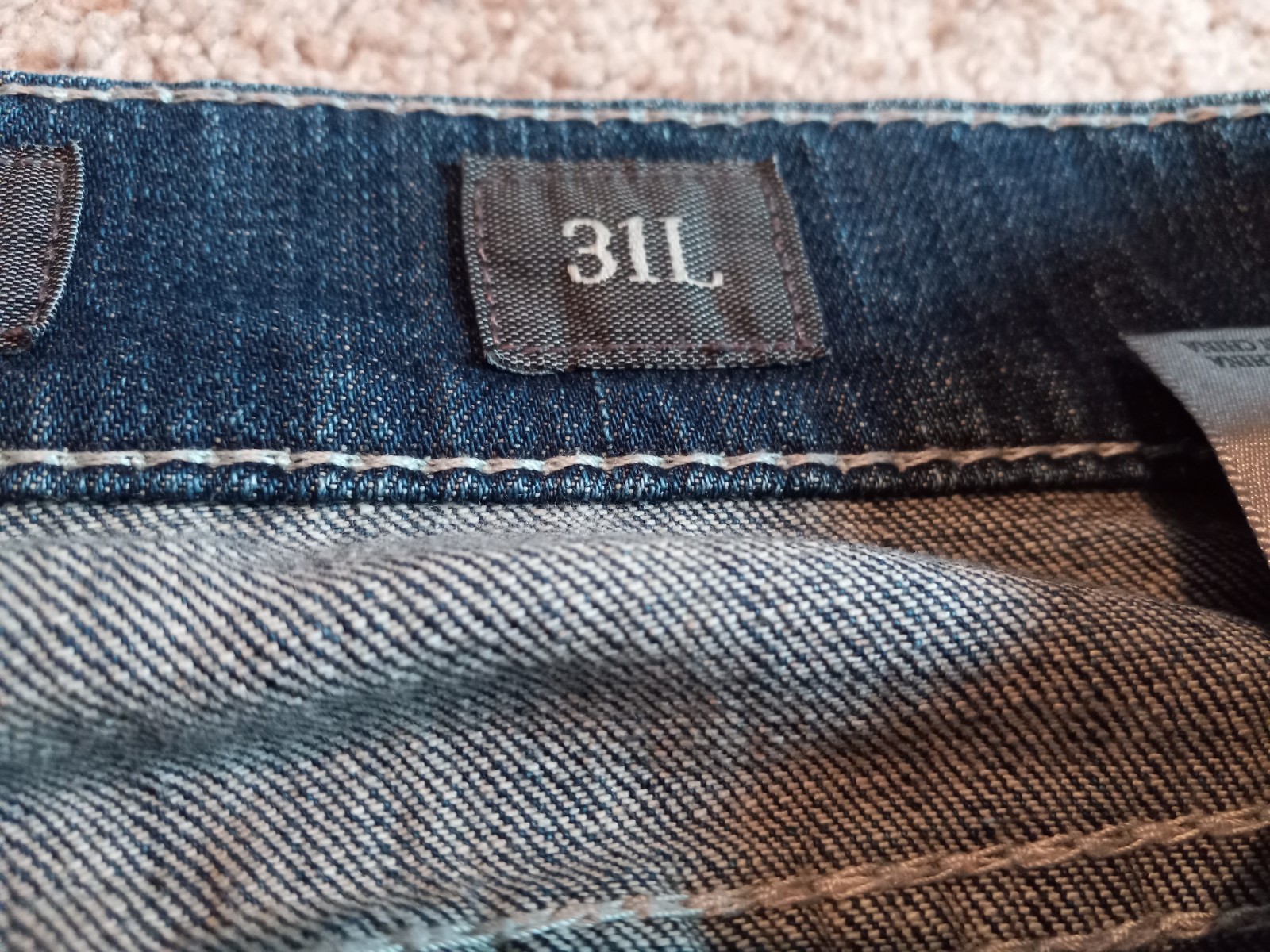 BKE Buckle BLUE Jeans Men 31L Jake Straight Leg Stretch Western Thick Stitch