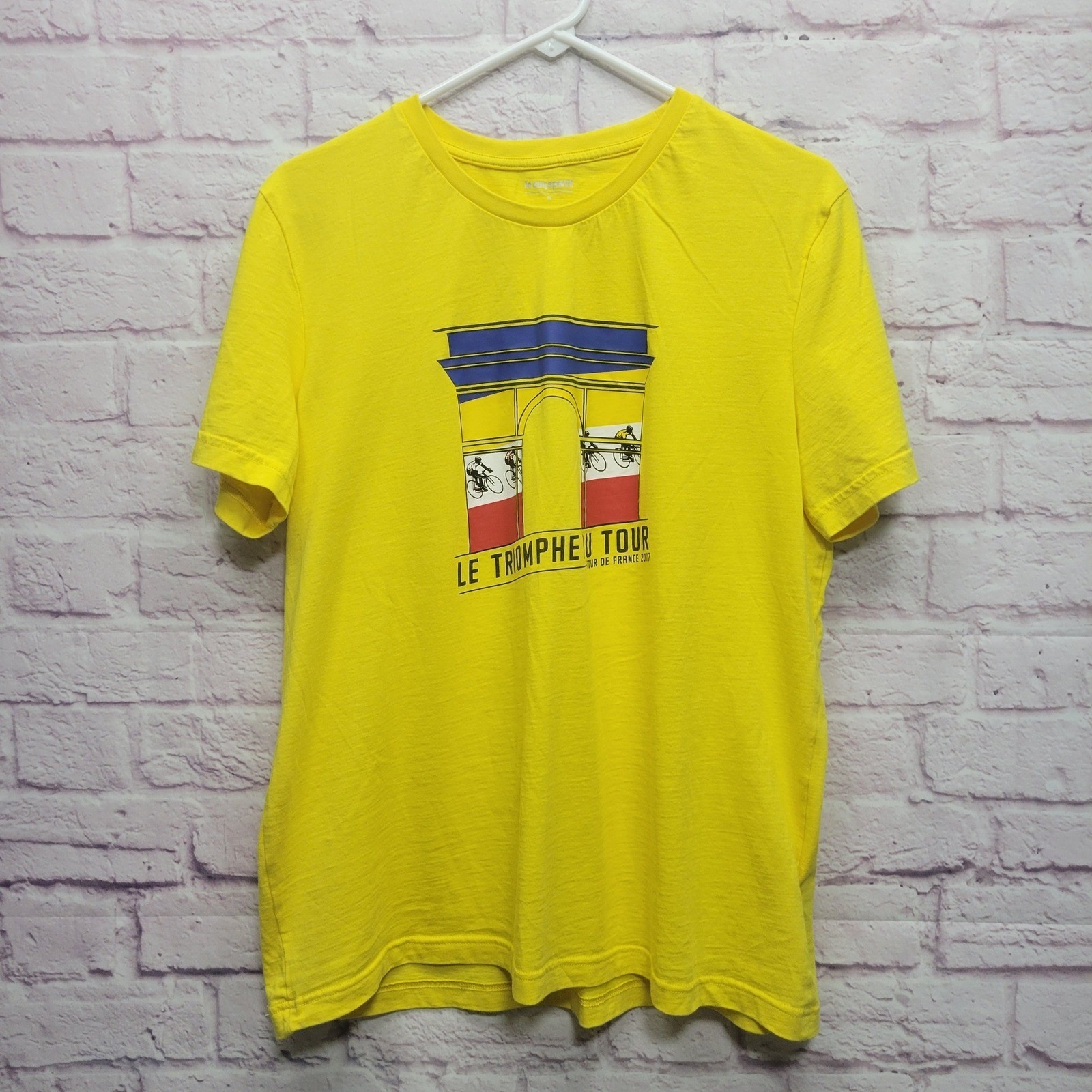 Le Coq Sportif Tour de France Graphic Fan Shirt Mens M Sporty Outdoor Streetwear