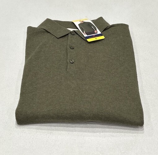 Modern Ambition Men’s Responsible Wool Cotton Blend Shirt Sweater, Green, S