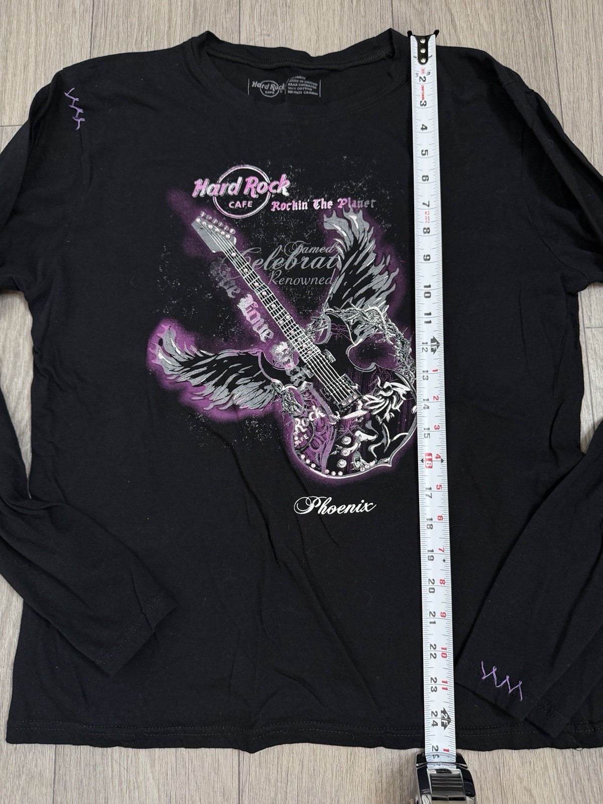 Hard Rock Cafe Phoenix “Rockin’ The Planet” Black Long Sleeve Shirt 2XL
