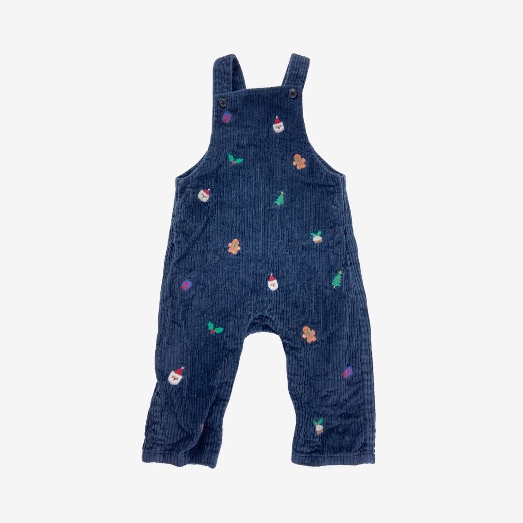 Navy Cord Festive Dungarees for Boys by Marks and Spencer Cotton, 18-24 months