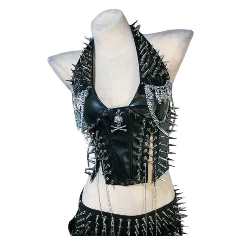 Goth Tops ALT Gothic Tank Y2K Punk Rock Clothes Grunge Spiked Emo Clothing