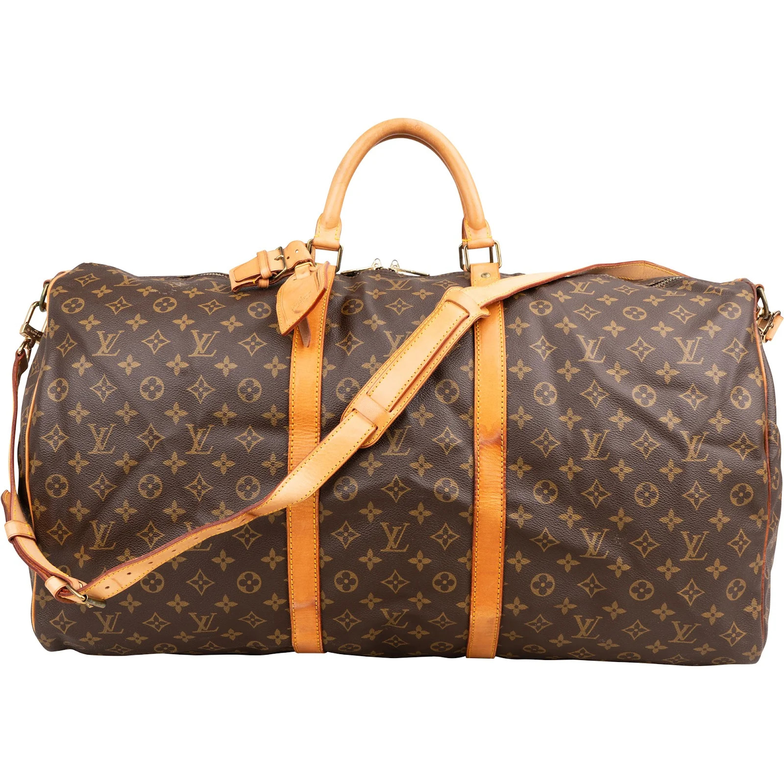 Louis Vuitton Monogram Keepall 60 Bandoulière Travel Bag Pouch