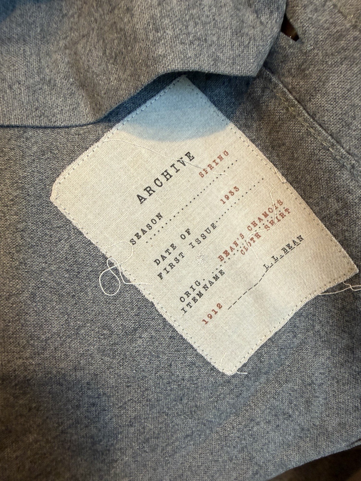LL Bean Signature Archive Chamois Flannel Shirt Gray Cotton Large Tall
