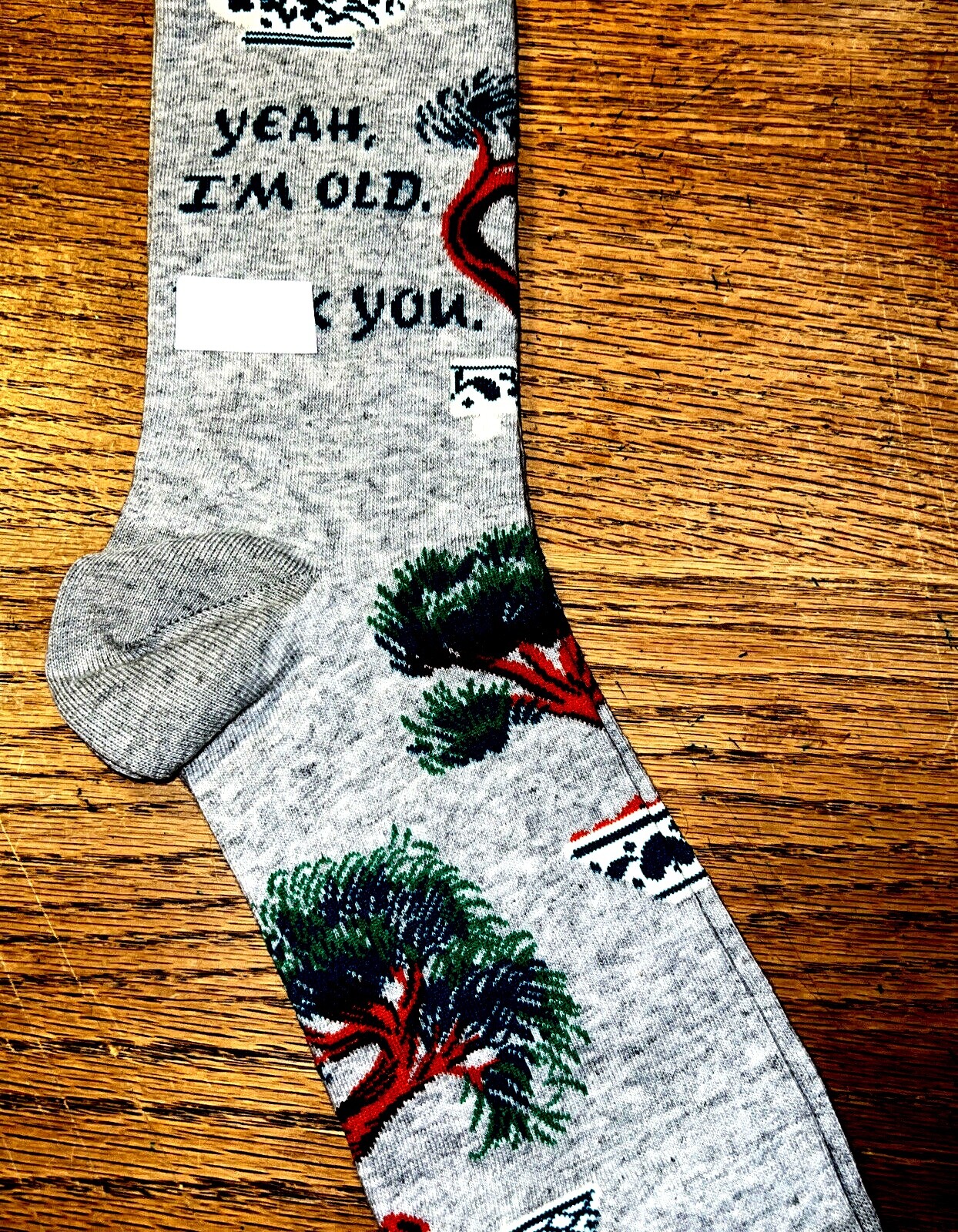 Blue Q Men’s Crew Sock “YEA,I’M OLD,—- YOU”- Men’s 7-12 Cotton Nylon Spandex