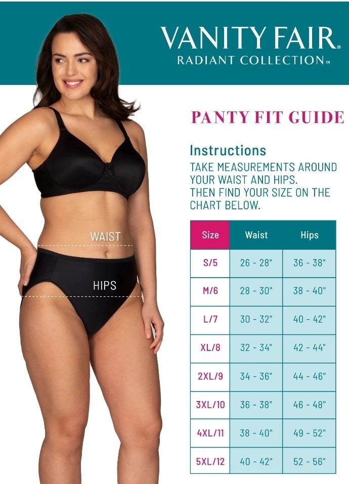 Vanity Fair Radiant S/5 Womens Small Hi-Cut Underwear Panties 3-Pair Silky Nylon