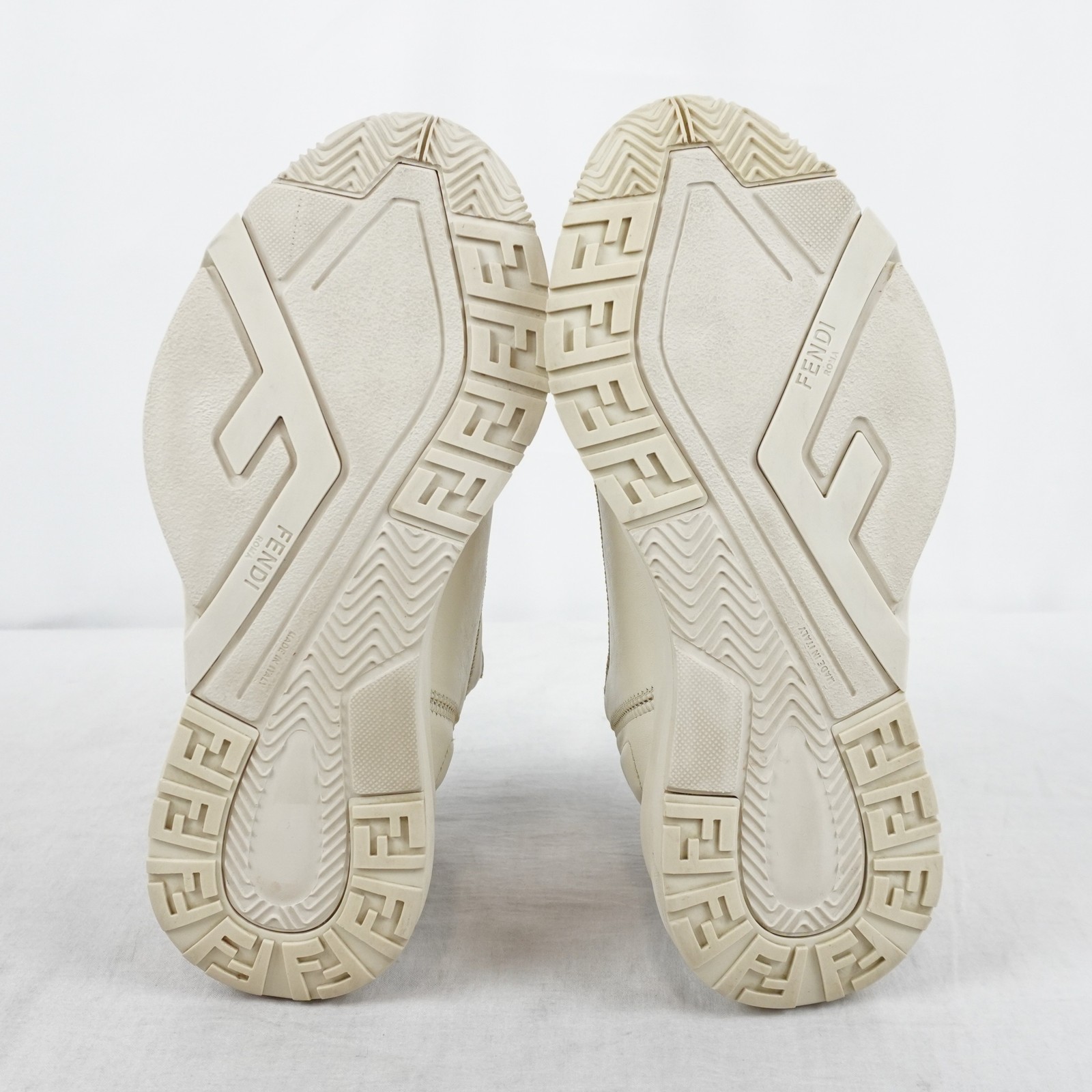 Fendi FF Flow Sneakers In White With Brown Accent – Women’s Size EU 38