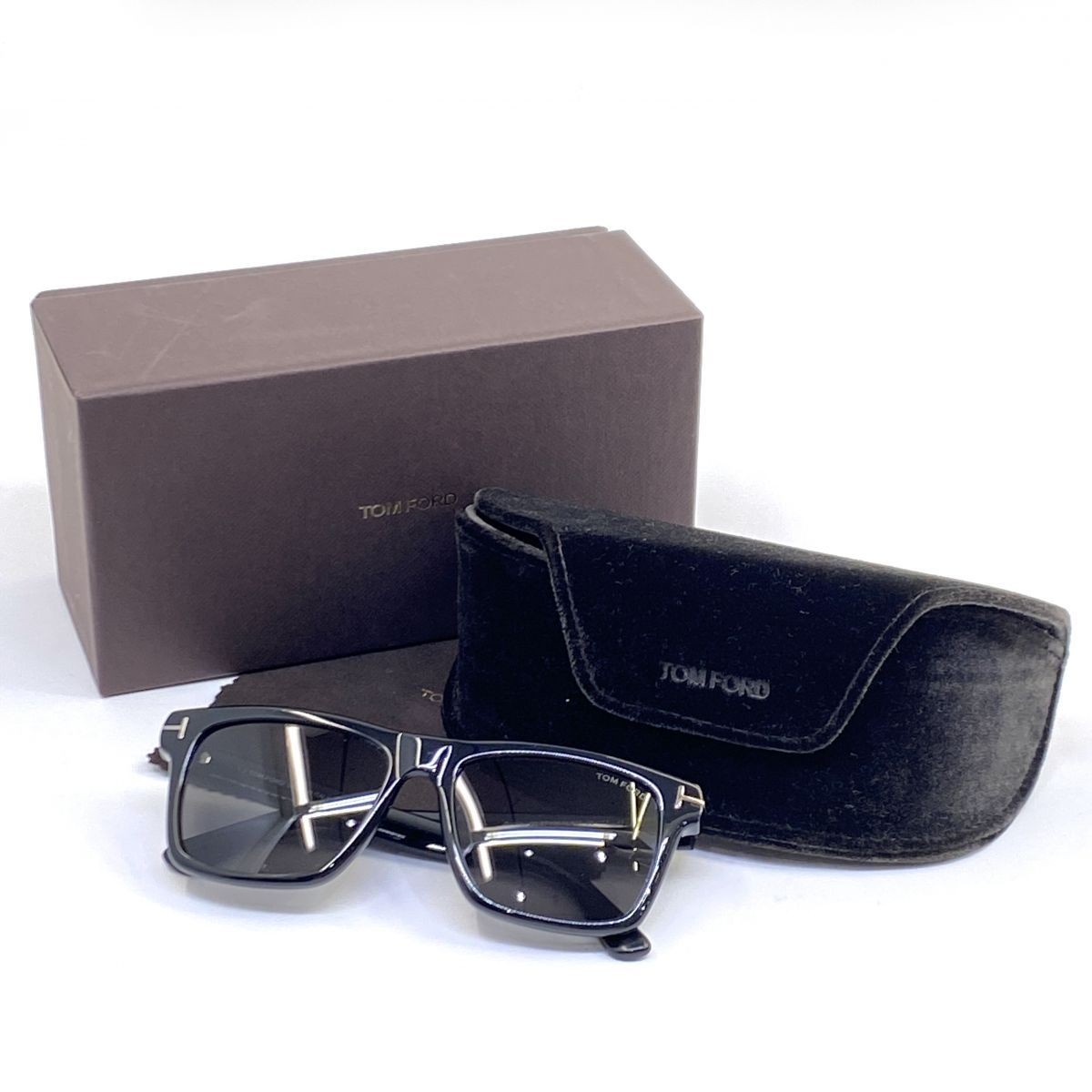 Tom Ford TF906 Square Sunglasses Black Frame Black Lenses with Box