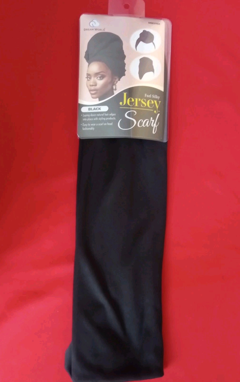 Dream World Silky Feel Jersey Scarf/Head Wrap, #DRE177BK, See Size Details Below