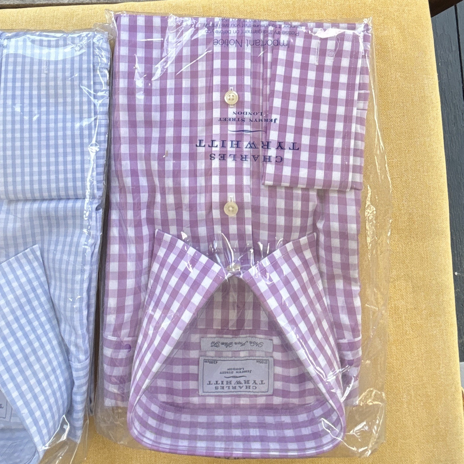Charles Tyrwhitt Men’s Slim Fit Dress Shirt 17/35 Pink & White Check Button