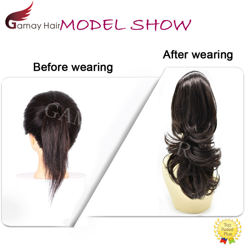 Claw Clip Ponytail Hair Extensions Real As Human Pony Tail Long Wavy Hairpiece