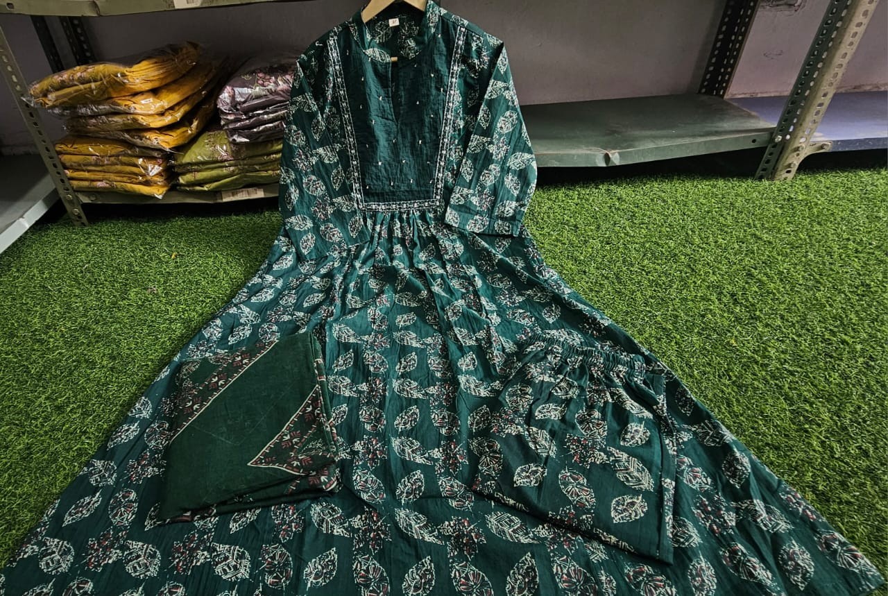 Pakistani Green Salwar Kameez Plus Size Wedding Party Palazzo Kurta Dupatta Sets