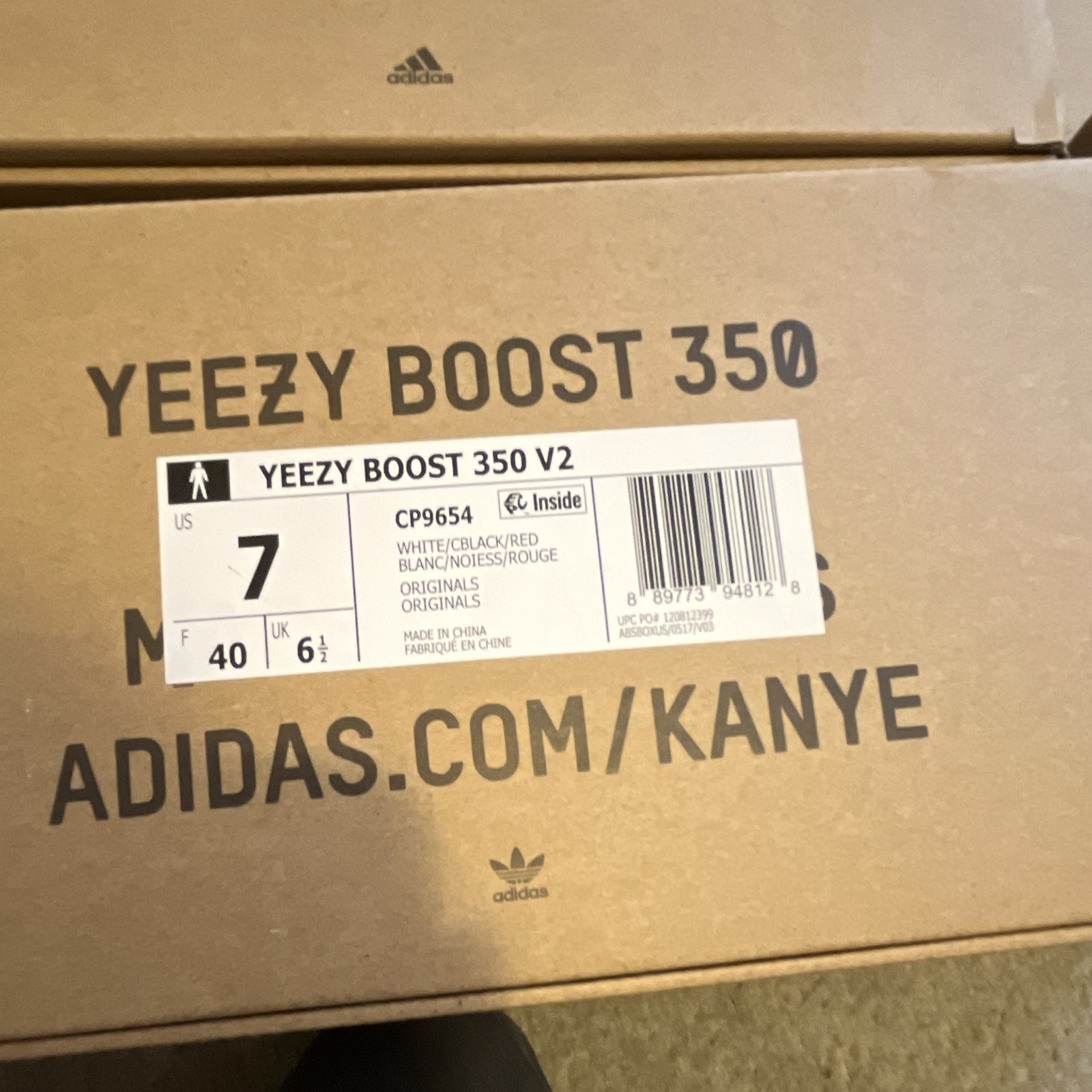EMPTY BOXS adidas Yeezy Boost 350 V2 Zebra White/Core Black/Red 2017 EMPTY BOXS