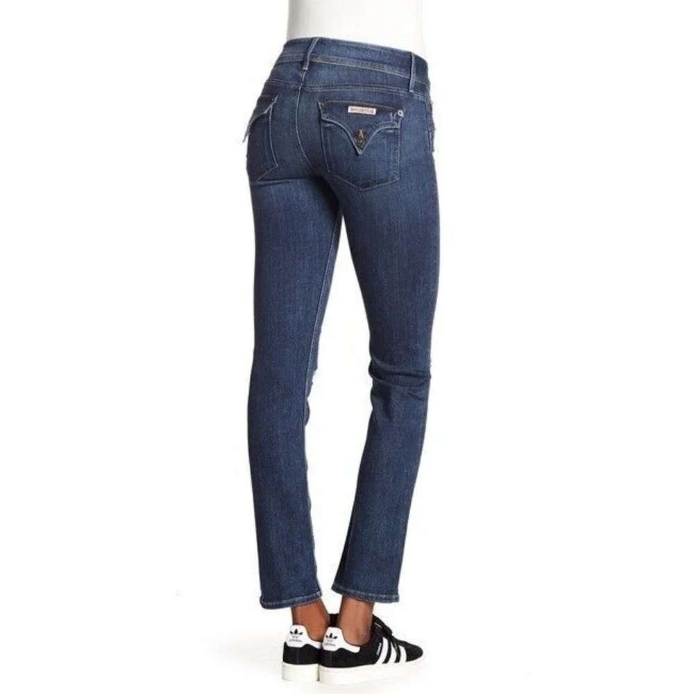 Hudson Women Cotton Beth Baby Boot Jeans 24 Blue Distressed Flap Pocket Skinny
