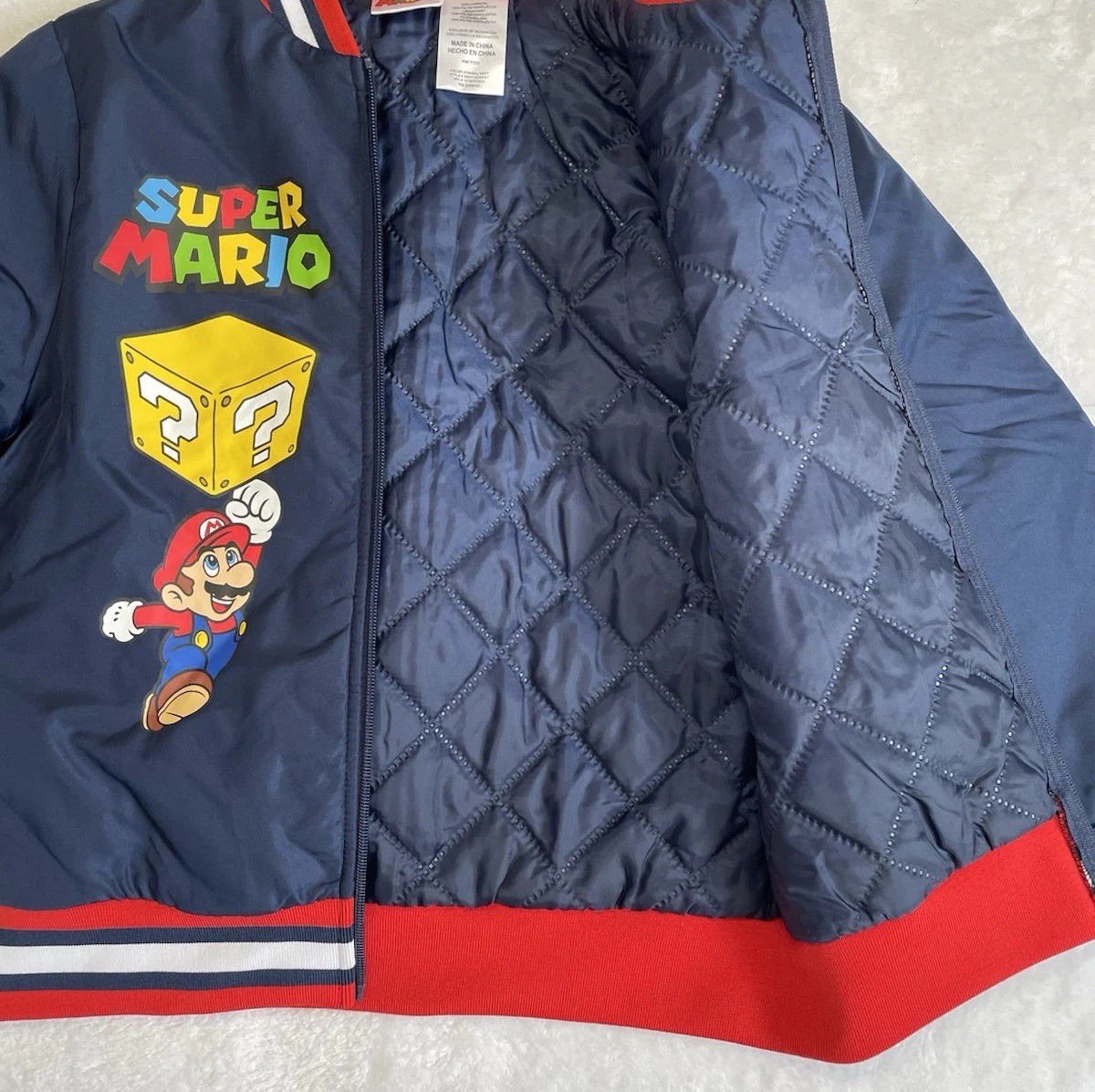 Nintendo Super Mario brother bomber jacket boys size M 8