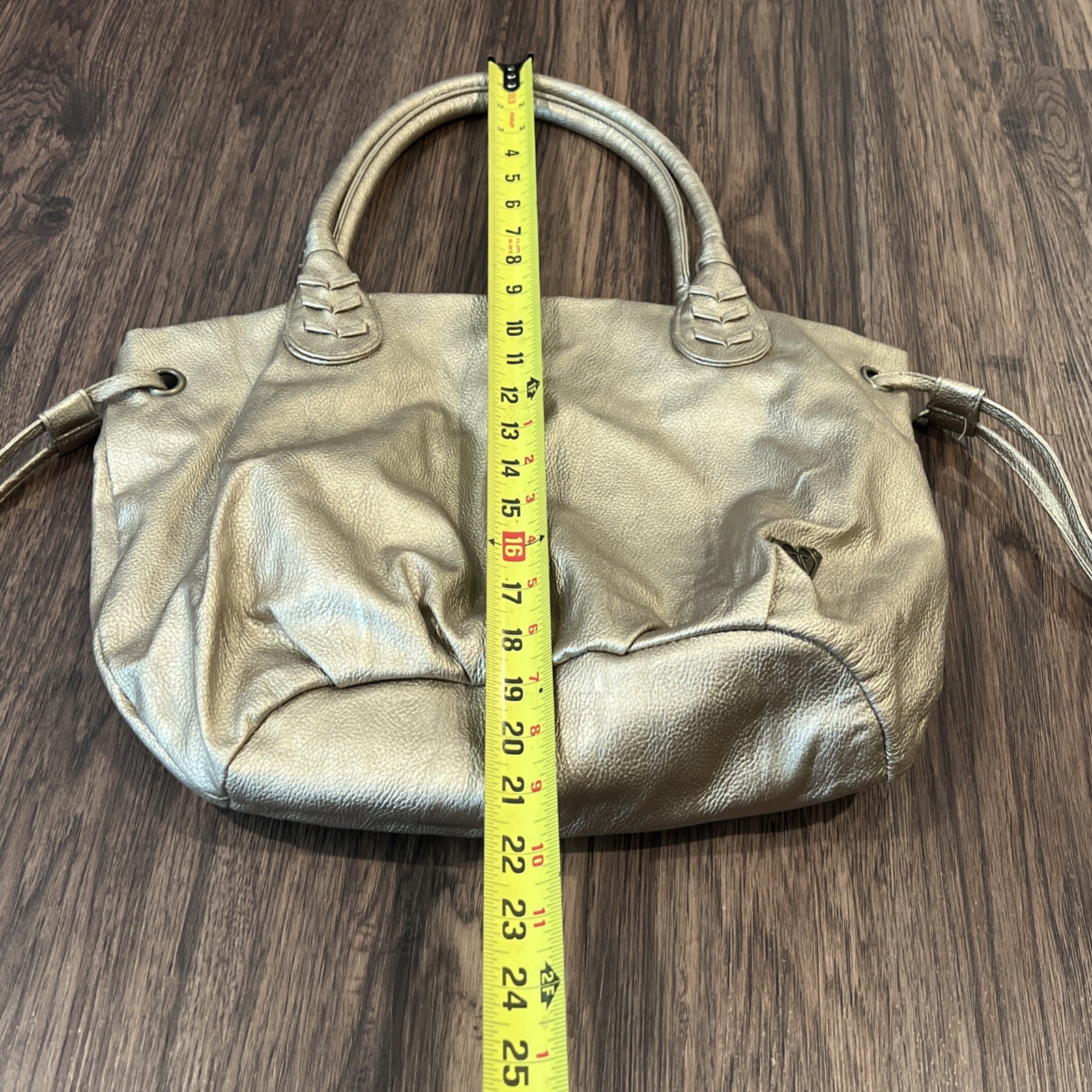 Roxy Handbag Handbag Purse Polyurethane 100% In Gold Snap