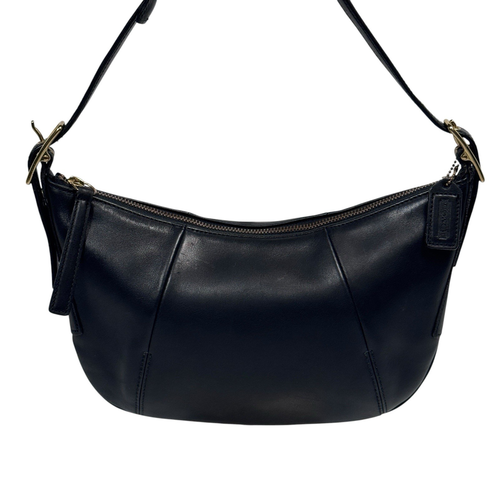 COACH Ergo Hobo 9214 Accessory Pouch Black Leather Shoulder Bag USA Vintage