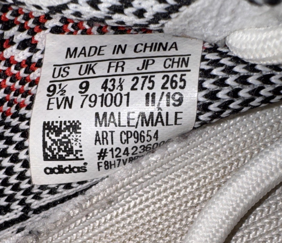 Adidas Yeezy Boost 350 V2 Zebra CP9654 Size 9.5 Og Tags White Black Red