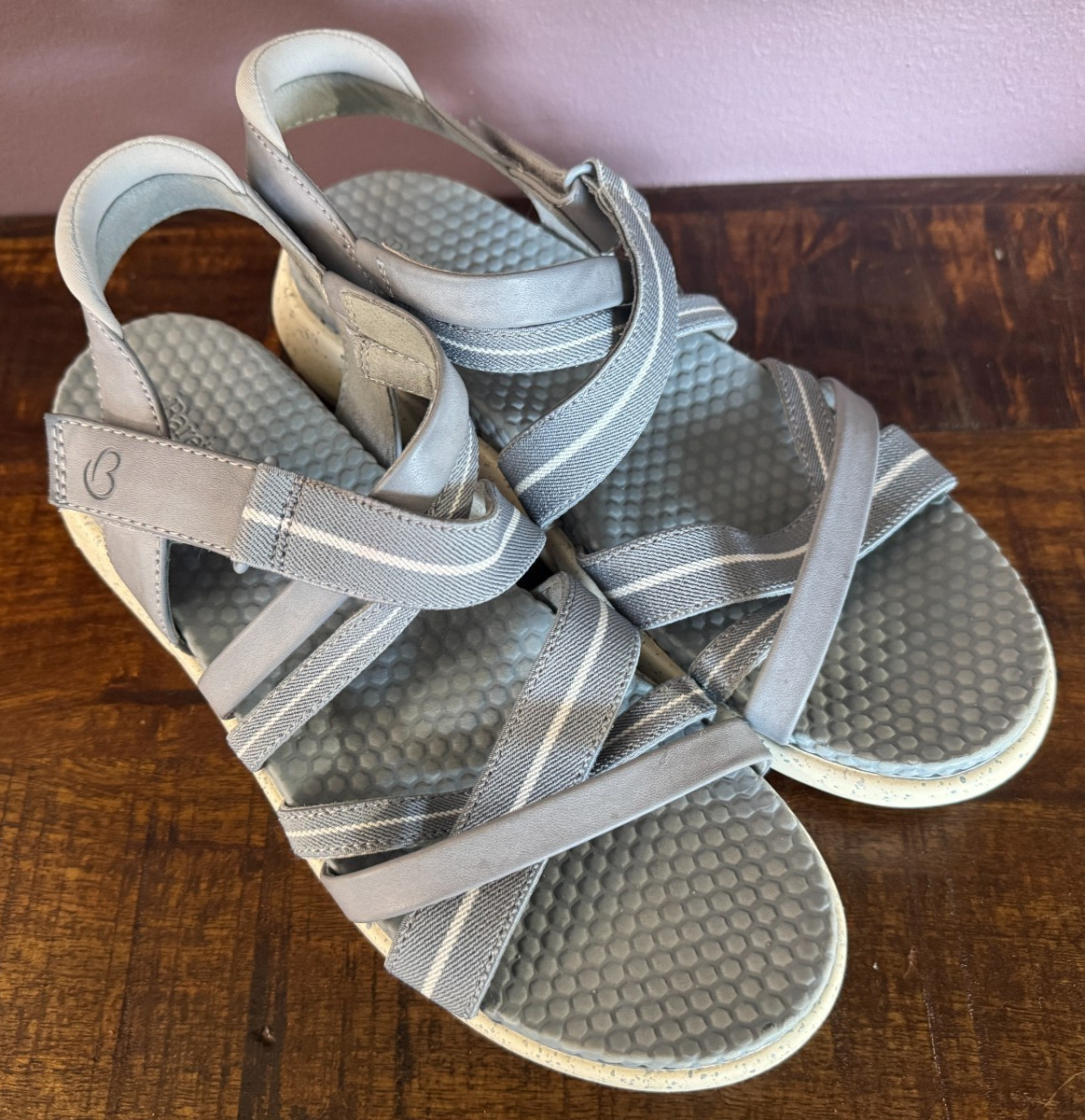 Baretraps GRACEE Sandals Blue Gray Comfort Summer Adjustable Women’s 8.5M